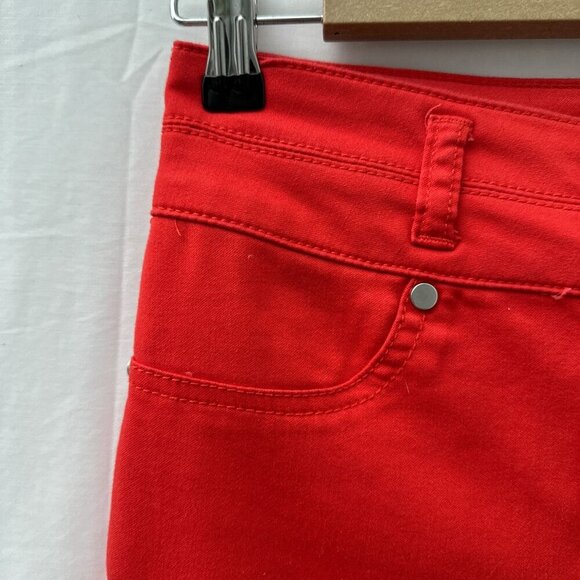 Love Fire Skinny Red Denim Jeans Double Button Stretch Womens Junior 5 - Picture 6 of 13